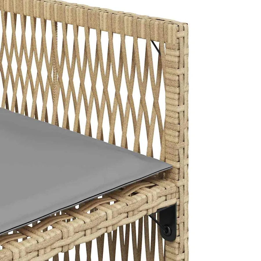 Chaises de jardin avec coussins lot de 4 mélange beige - 10