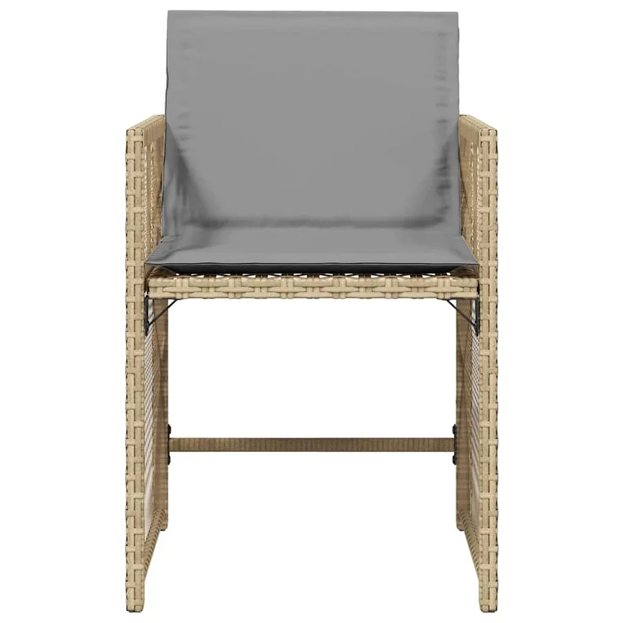 Chaises de jardin avec coussins lot de 4 mélange beige - 5