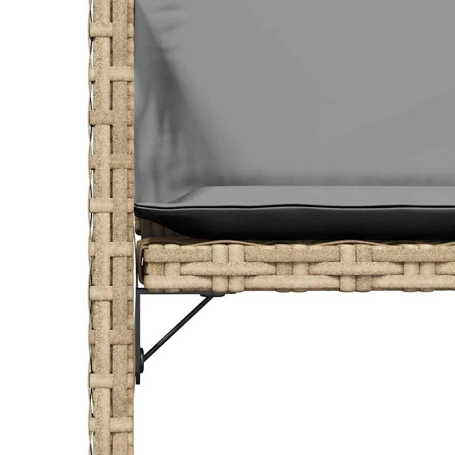 Chaises de jardin avec coussins lot de 4 mélange beige - 9