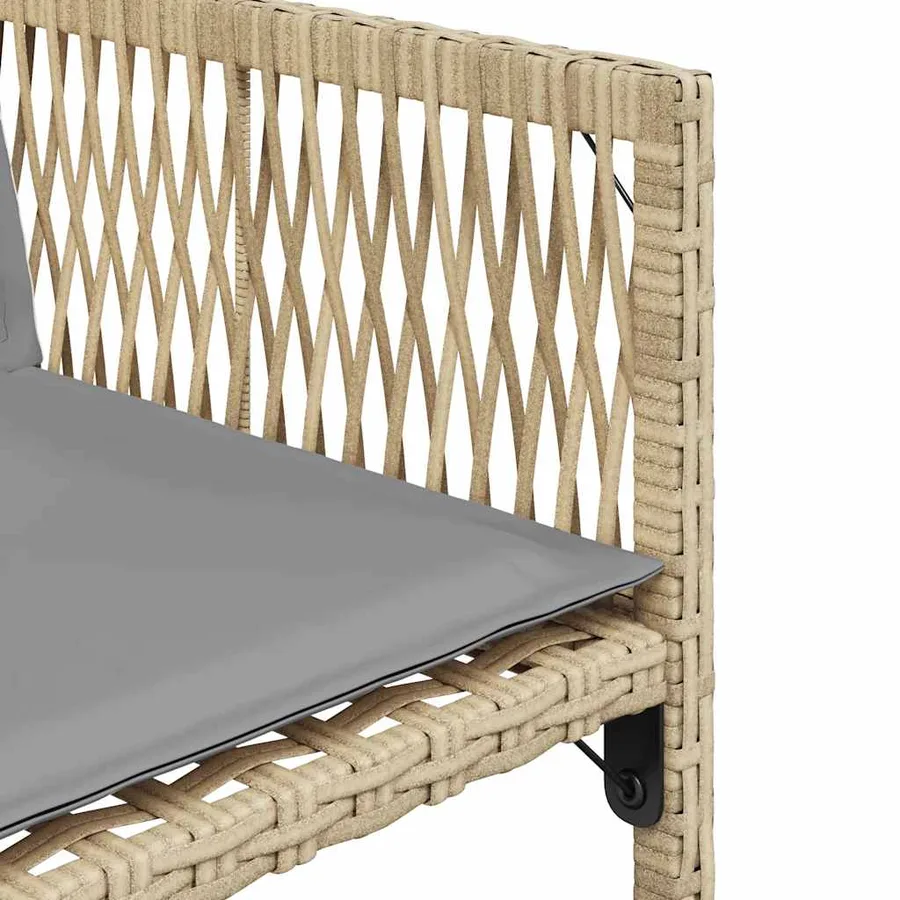 Chaises de jardin avec coussins lot de 4 mélange beige - 10
