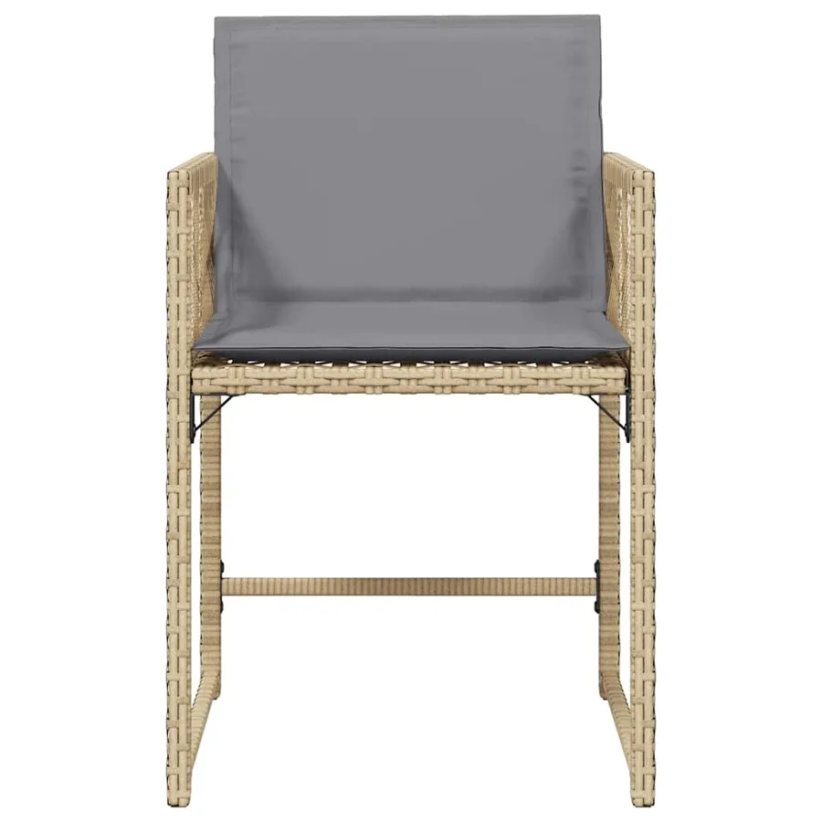 Chaises de jardin avec coussins lot de 4 mélange beige - 5