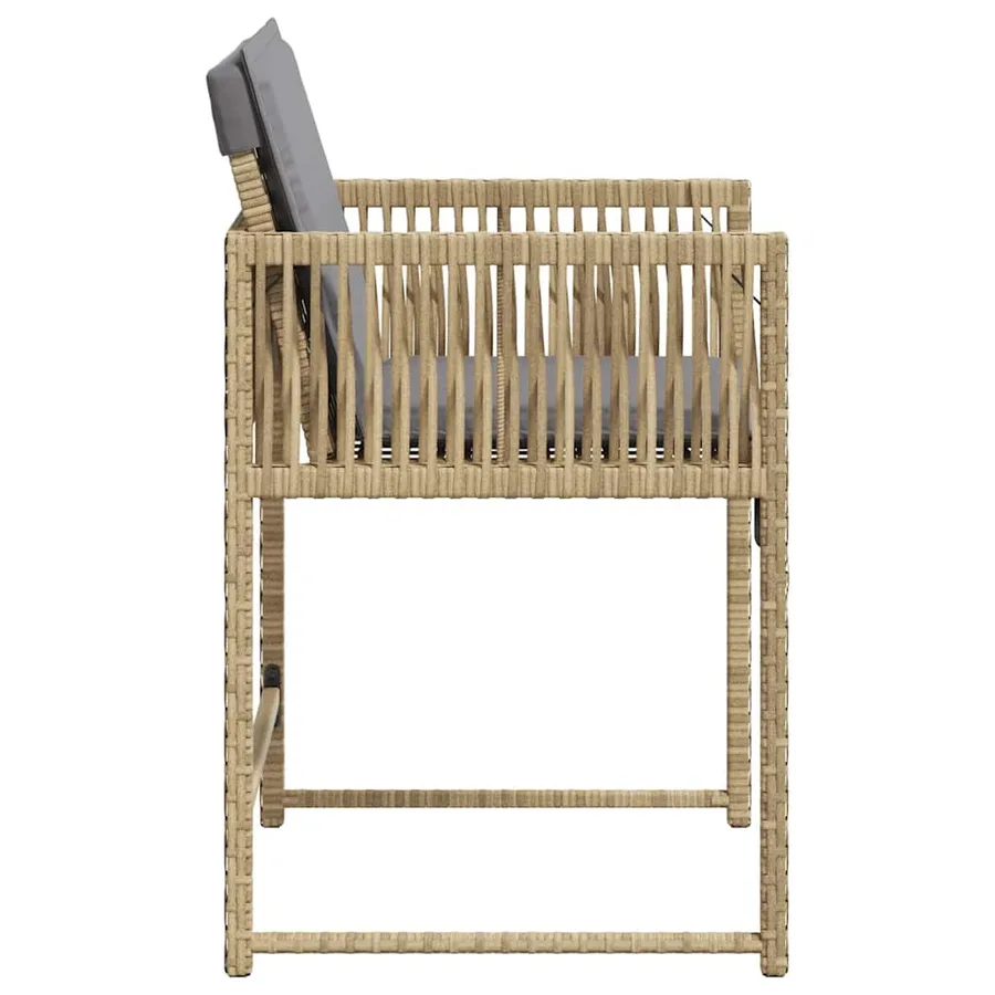 Chaises de jardin avec coussins lot de 4 mélange beige - 6