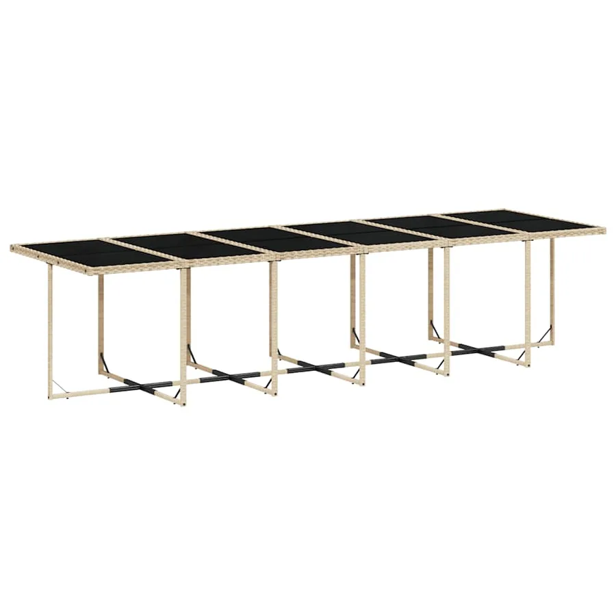Ensemble à manger de jardin et coussins 13 pcs beige - 3