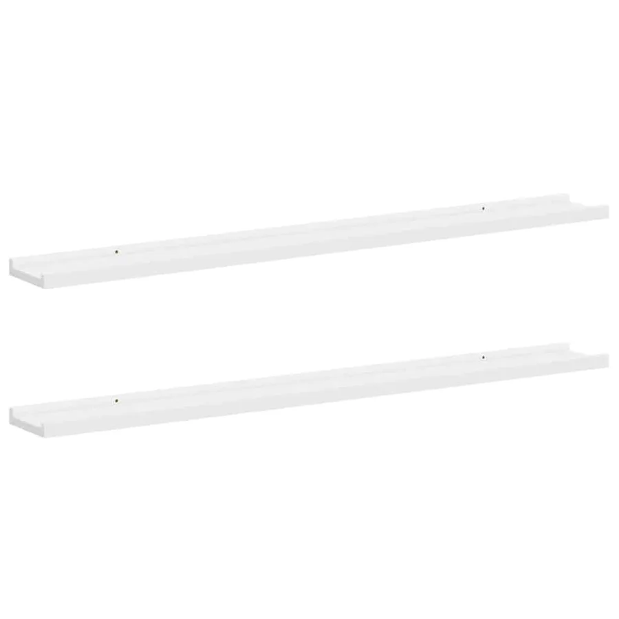 Étagères murales 2 pcs Blanc 100x9x3 cm - 2