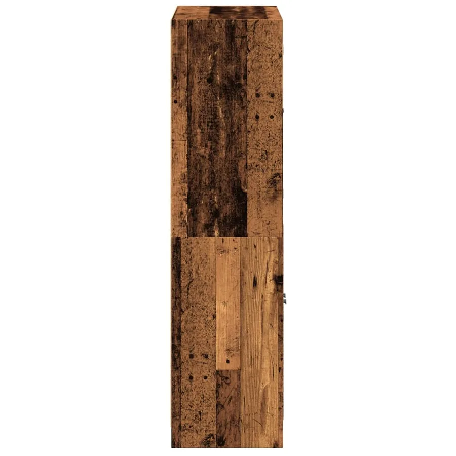 Buffet haut avec portes vieux bois 68x37x142 cm bois ingénierie - 5
