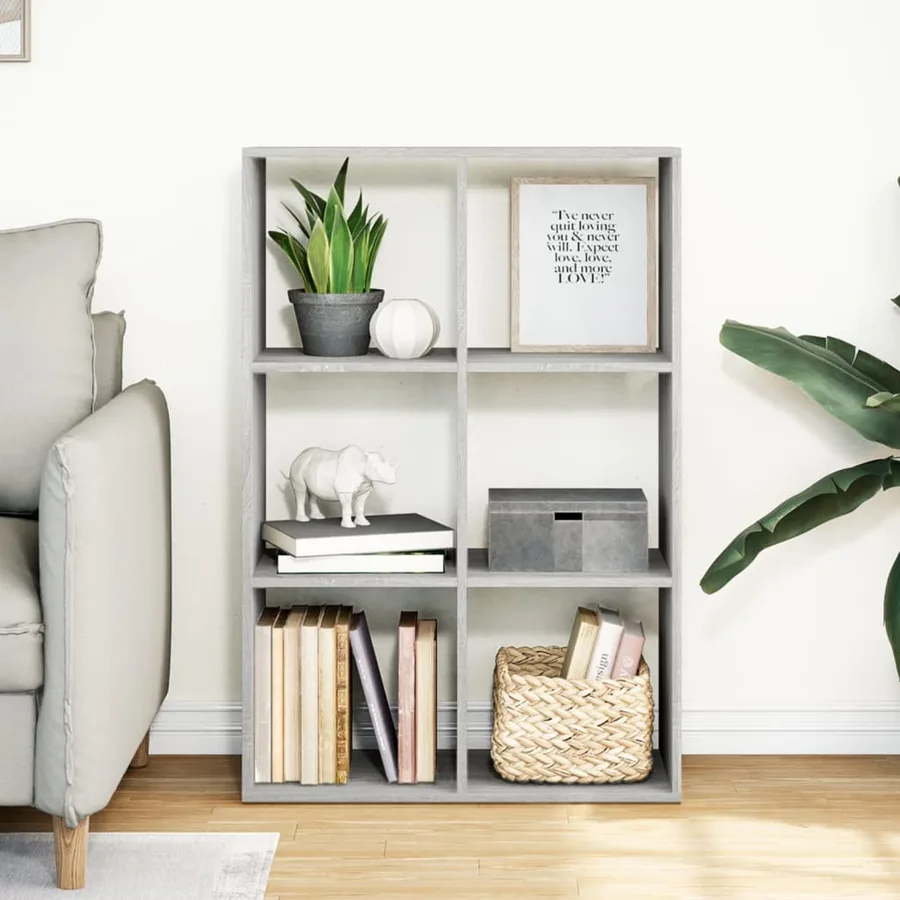 Étagère séparatrice de pièce sonoma gris 69,5x29x103,5 cm - 3