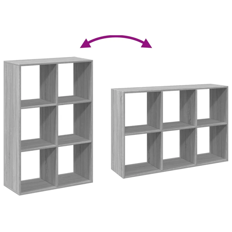 Étagère séparatrice de pièce sonoma gris 69,5x29x103,5 cm - 9