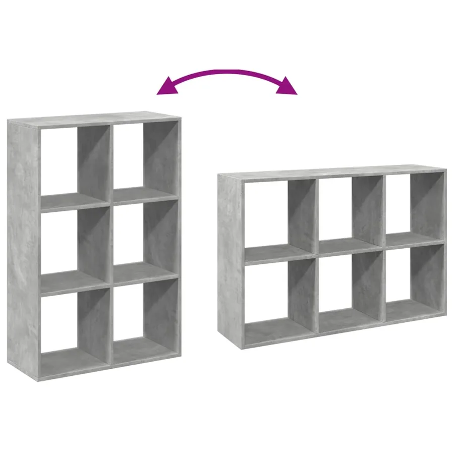 Étagère séparatrice de pièce gris béton 69,5x29x103,5 cm - 9
