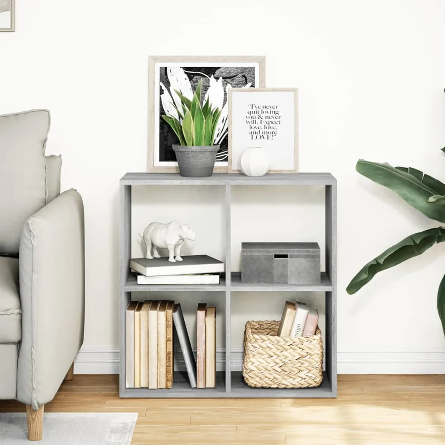 Étagère séparatrice de pièce sonoma gris 69,5x29x69,5 cm - 3