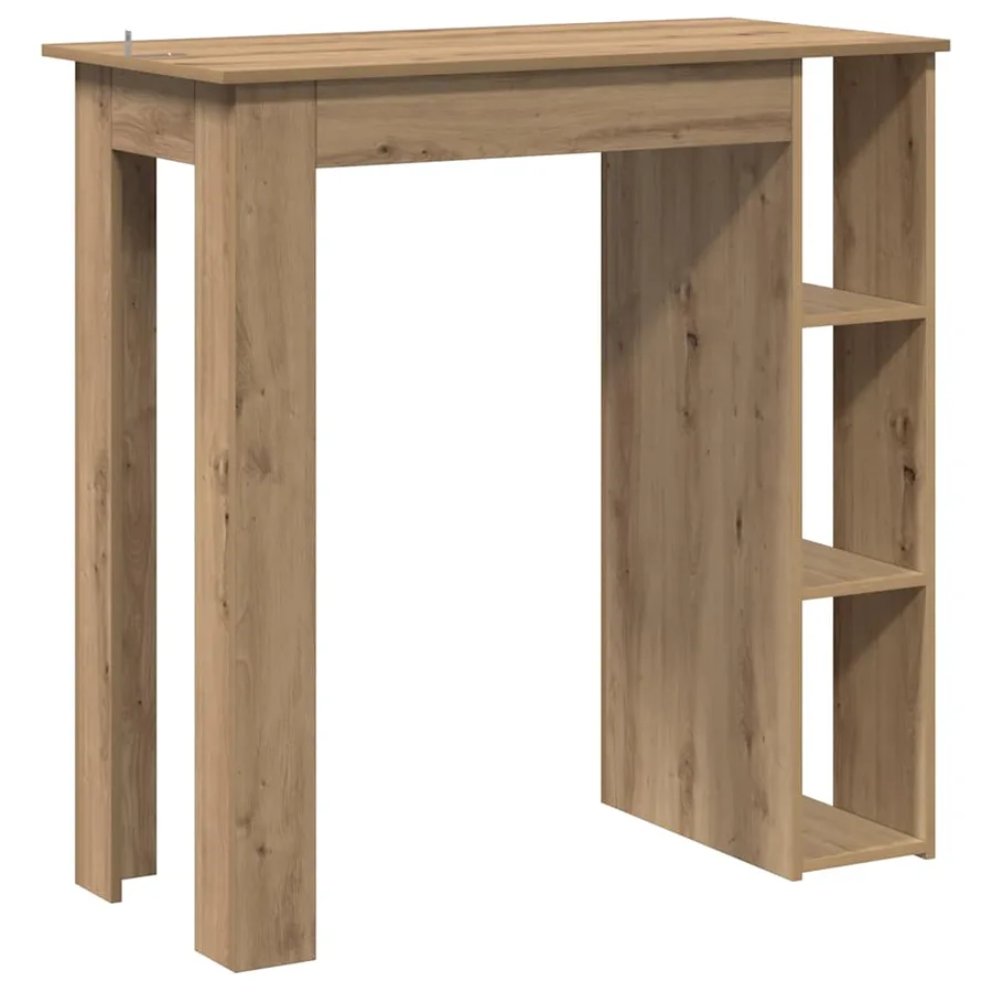 Table de bar avec étagère chêne artisanal bois d'ingénierie - 6
