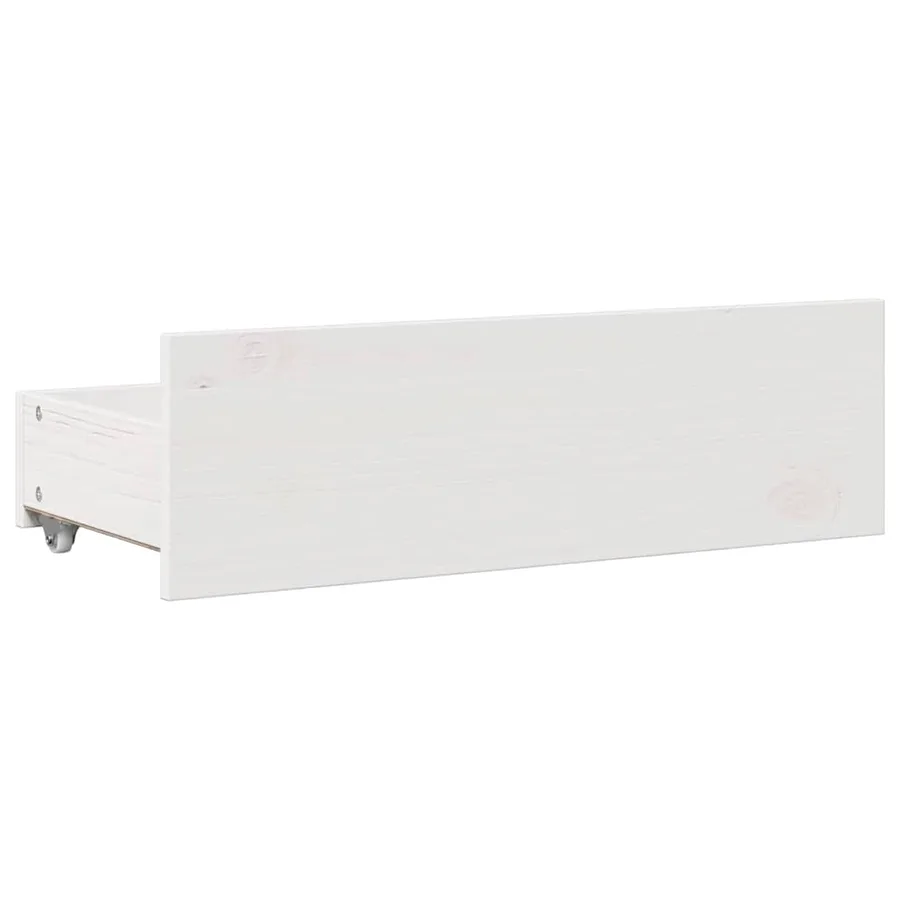 Lit bibliothèque sans matelas blanc 90x190cm bois de pin massif - 8