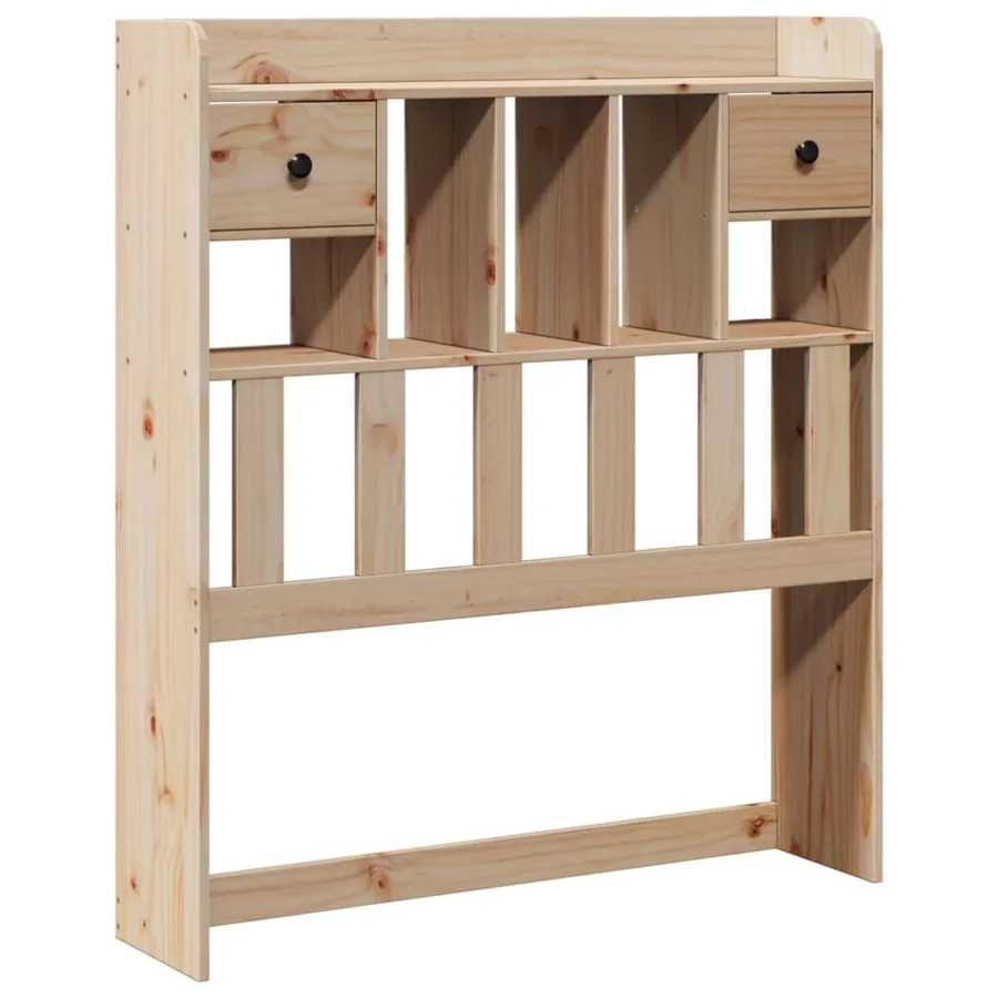 Lit bibliothèque sans matelas 100x200 cm bois massif de pin - 7