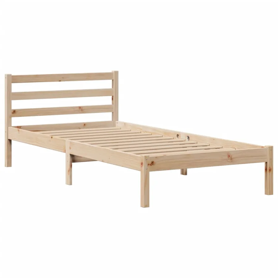 Lit bibliothèque sans matelas 100x200 cm bois massif de pin - 8