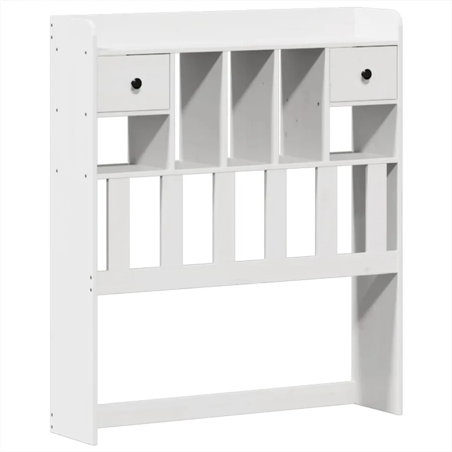 Cadre de lit sans matelas blanc 90x200 cm bois de pin massif - 6