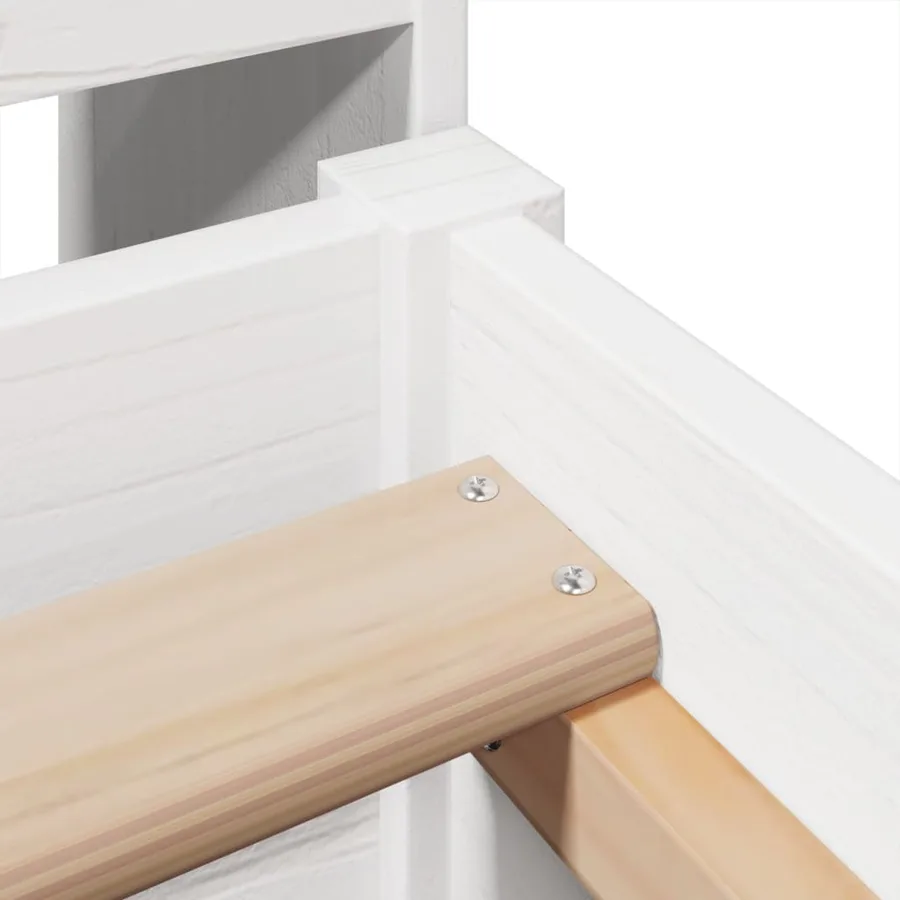 Cadre de lit sans matelas blanc 90x200 cm bois de pin massif - 9