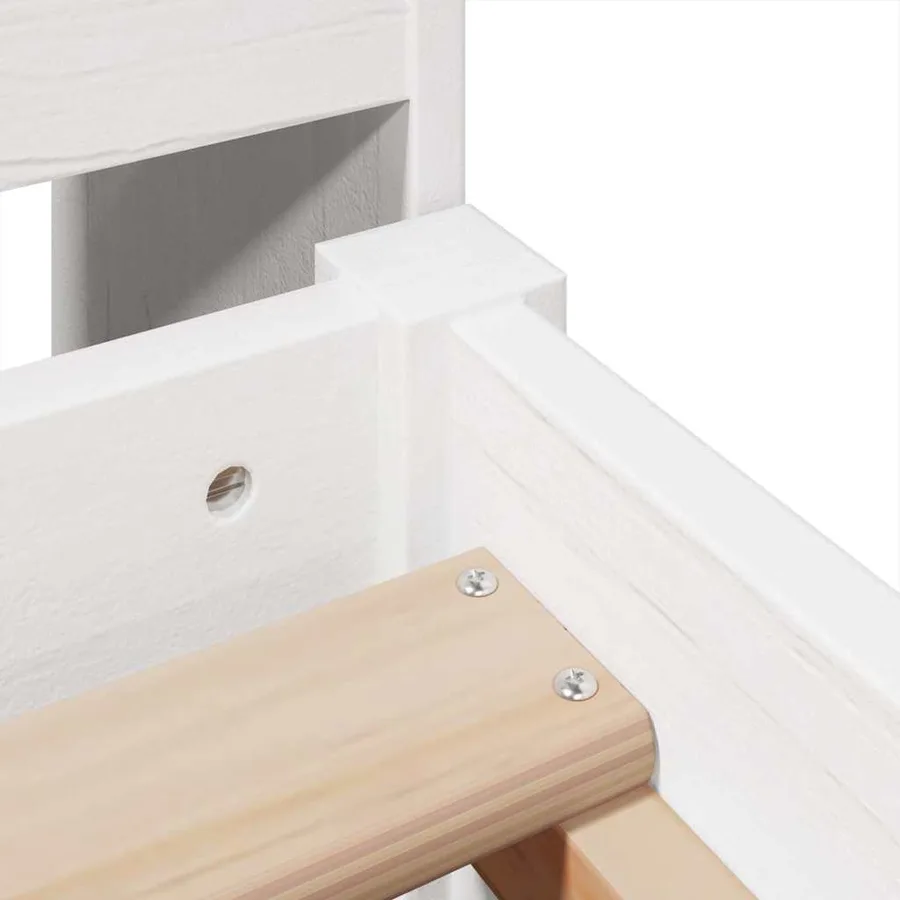 Cadre de lit sans matelas blanc 90x190 cm bois de pin massif - 9