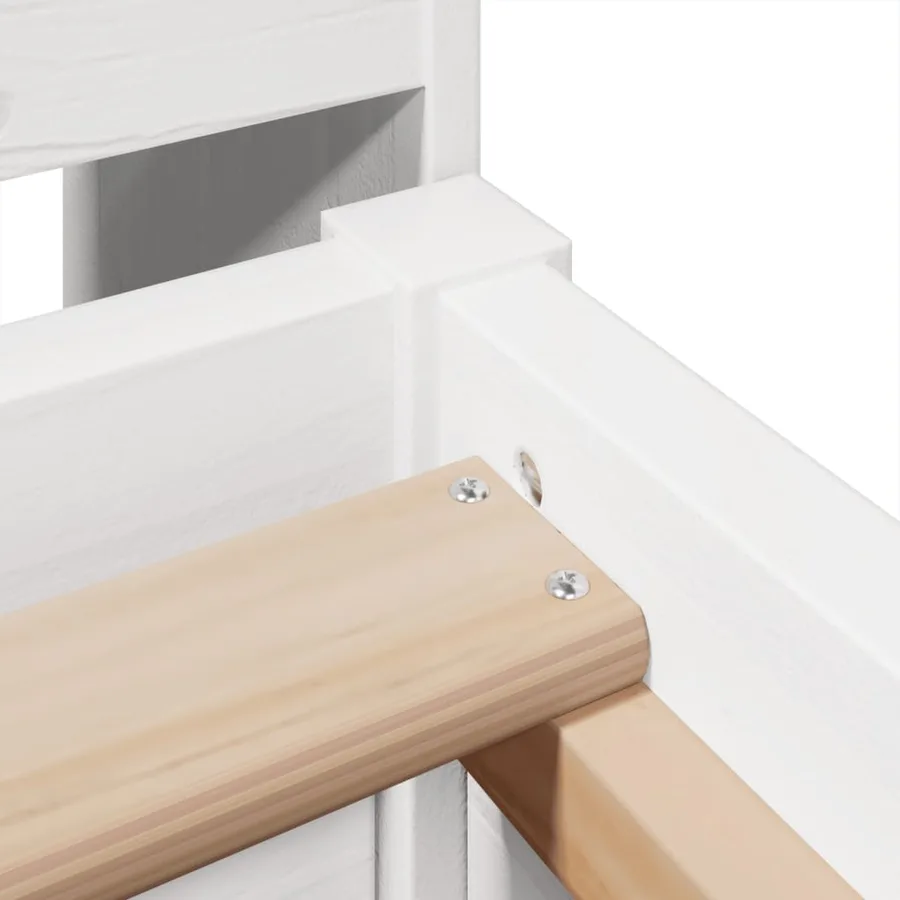 Cadre de lit sans matelas blanc 90x200 cm bois de pin massif - 9