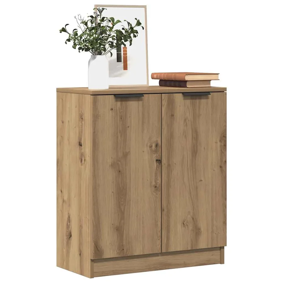 Buffet chêne artisanal 60x30x70 cm bois d'ingénierie - 3
