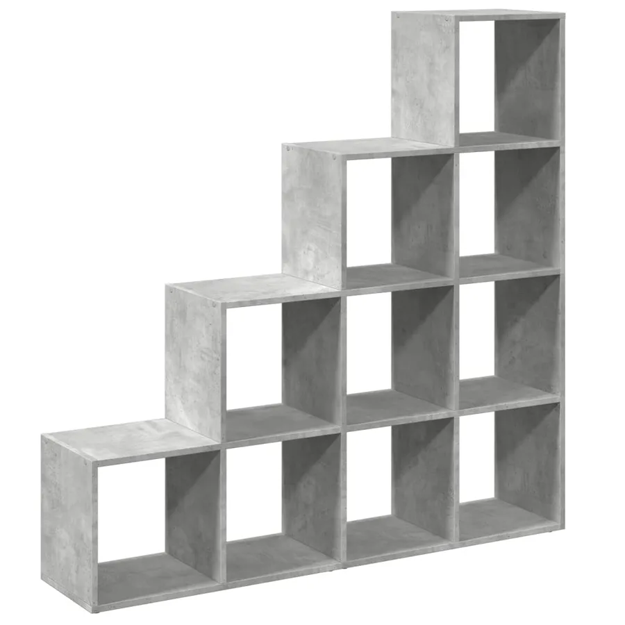 Étagère séparatrice de pièce à 4 niveaux gris béton - 6