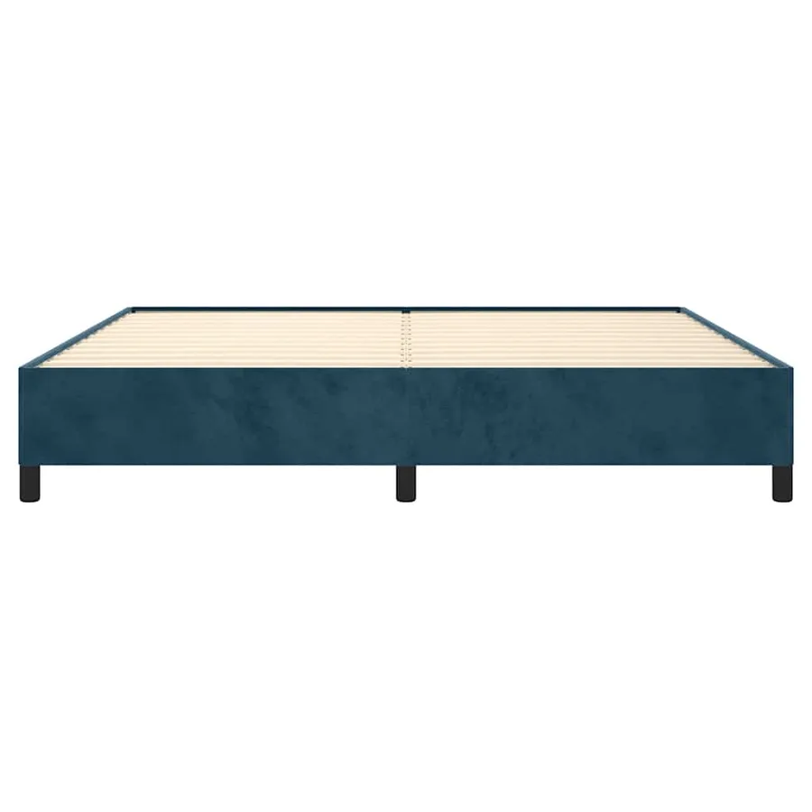 Cadre de lit sans matelas bleu foncé 200x200 cm velours - 5