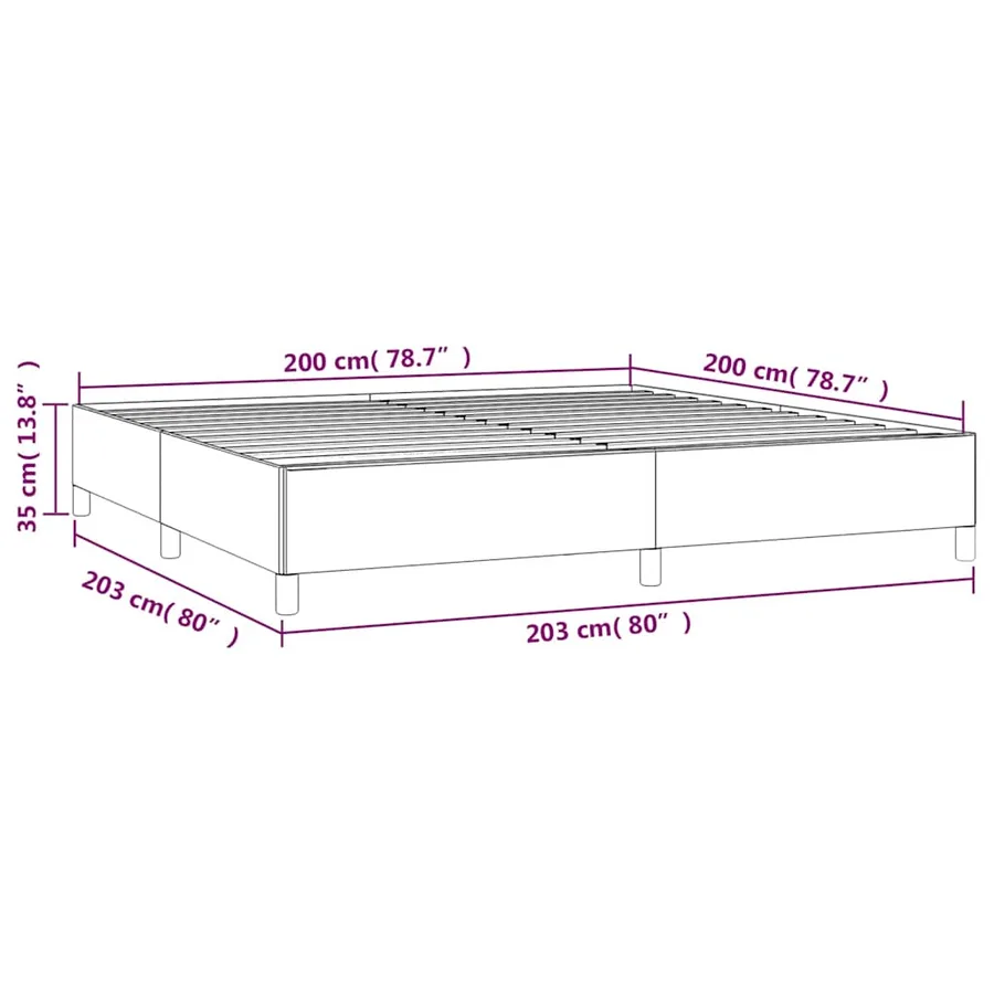 Cadre de lit sans matelas bleu foncé 200x200 cm velours - 9
