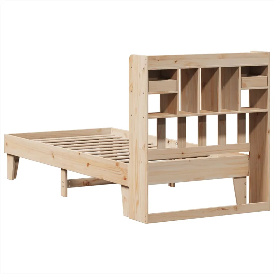 Cadre de lit sans matelas 90x190 cm bois de pin massif - 8