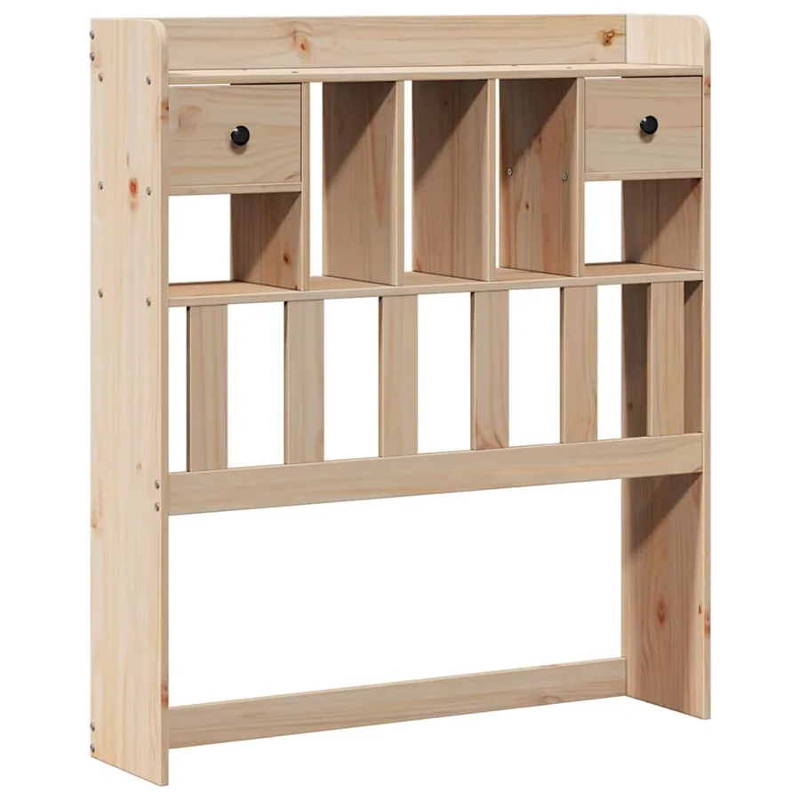 Lit bibliothèque sans matelas 75x190 cm bois de pin massif - 7