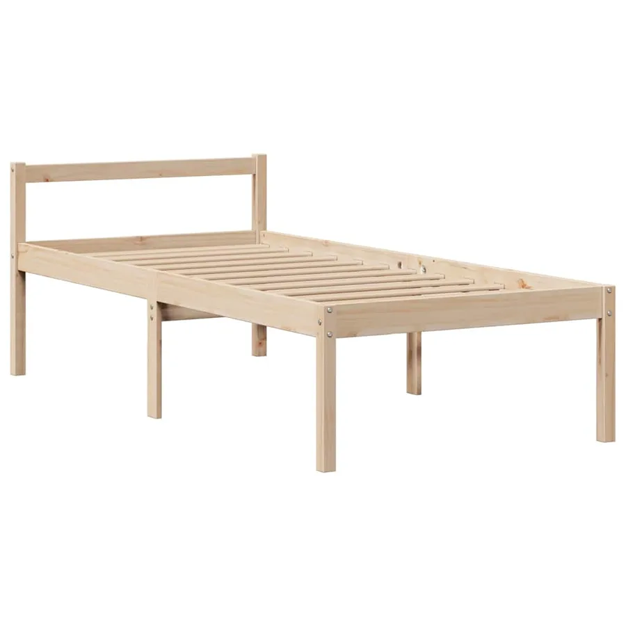 Lit bibliothèque sans matelas 75x190 cm bois de pin massif - 8