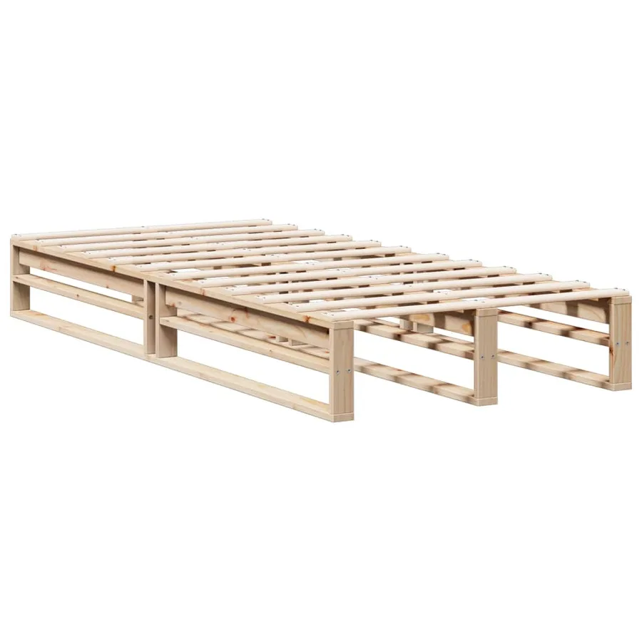 Lit bibliothèque sans matelas 90x200 cm bois de pin massif - 5