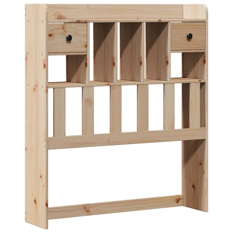Lit bibliothèque sans matelas 90x200 cm bois de pin massif - 6