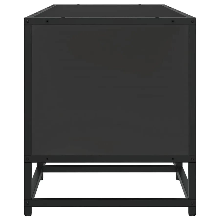 Meuble TV noir 100x35x41 cm bois d'ingénierie et métal - 5