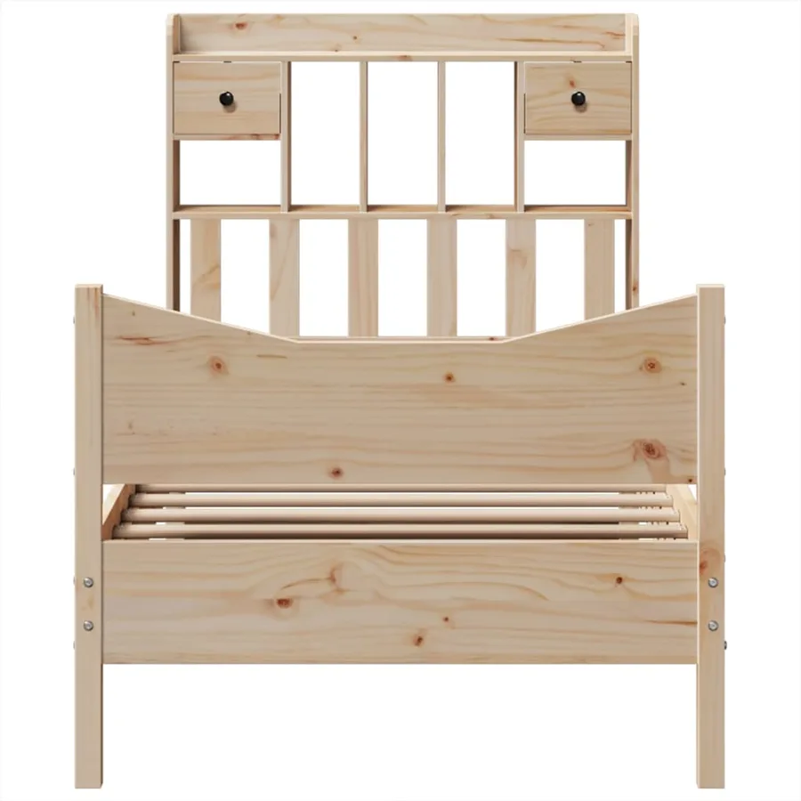 Cadre de lit sans matelas 75x190 cm bois de pin massif - 4