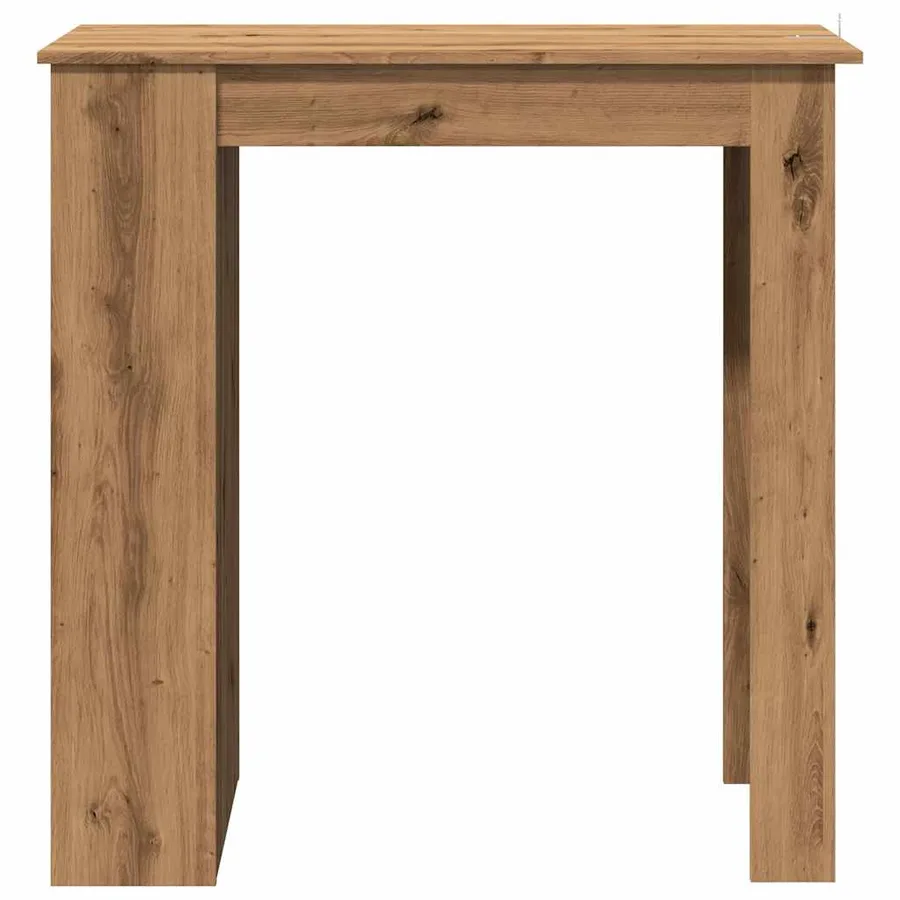 Table de bar avec étagère de rangement chêne artisanal - 4