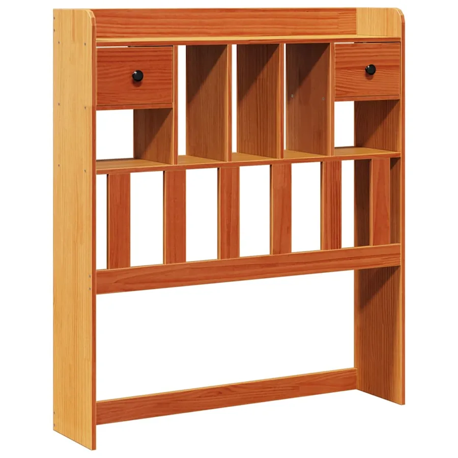 Tête de lit avec rangement cire marron 75 cm bois massif de pin - 2