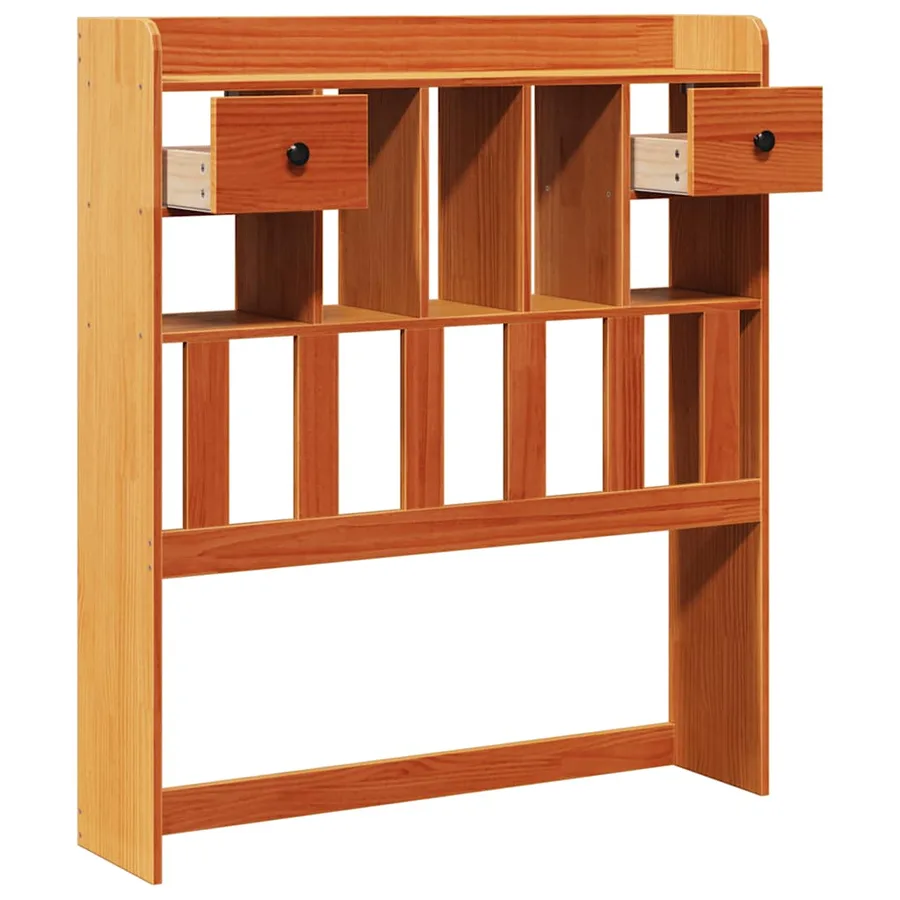 Tête de lit avec rangement cire marron 75 cm bois massif de pin - 4