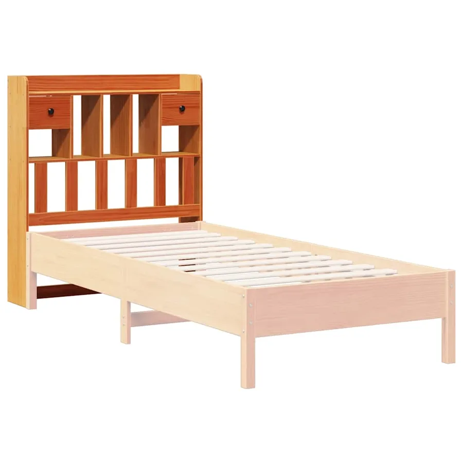 Tête de lit avec rangement cire marron 75 cm bois massif de pin - 7