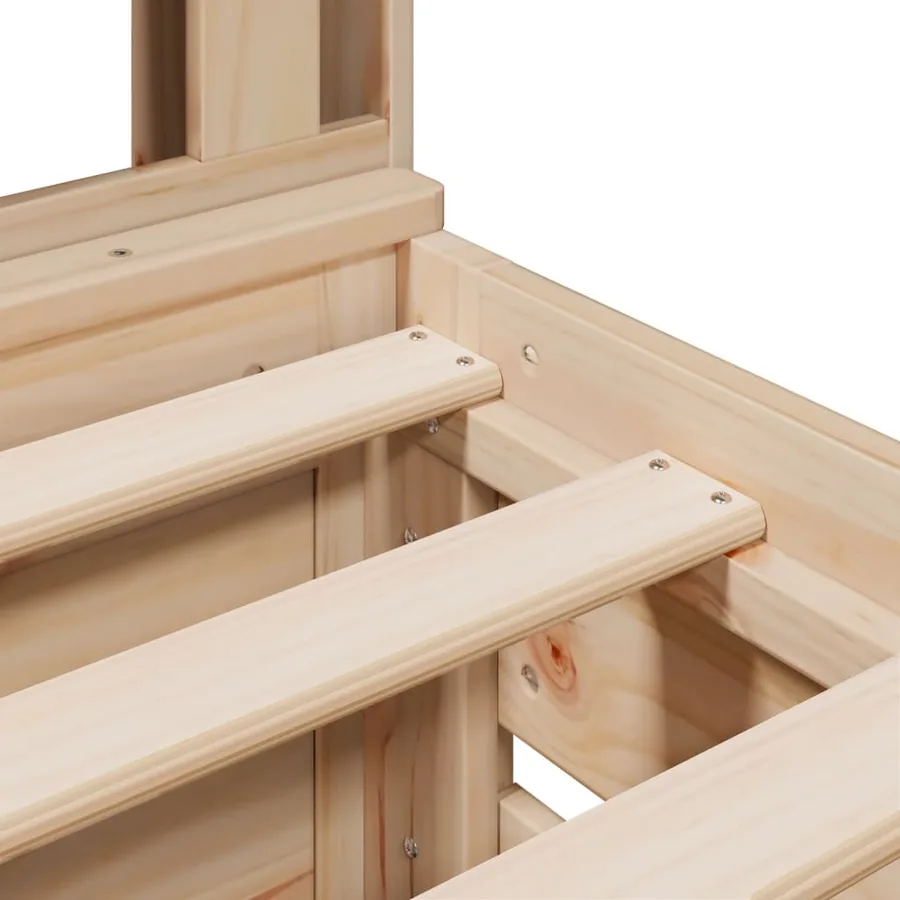 Lit bibliothèque sans matelas 90x190 cm bois de pin massif - 13