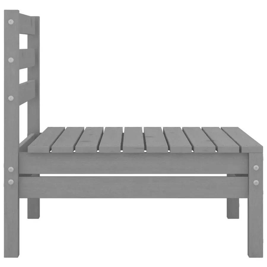 Salon de jardin 4 pcs Gris Bois de pin massif - 13