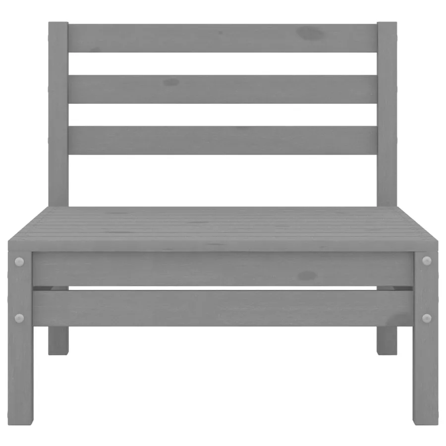 Salon de jardin 4 pcs Gris Bois de pin massif - 7