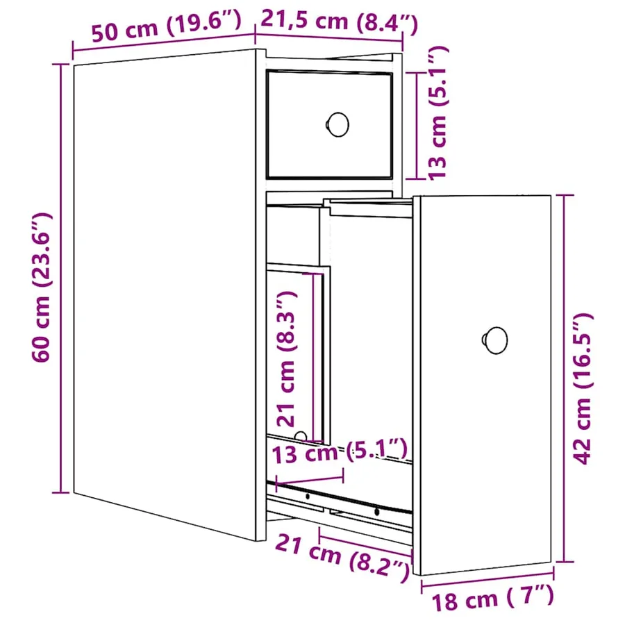 Armoire de salle de bain étroite avec roulettes blanc - 11