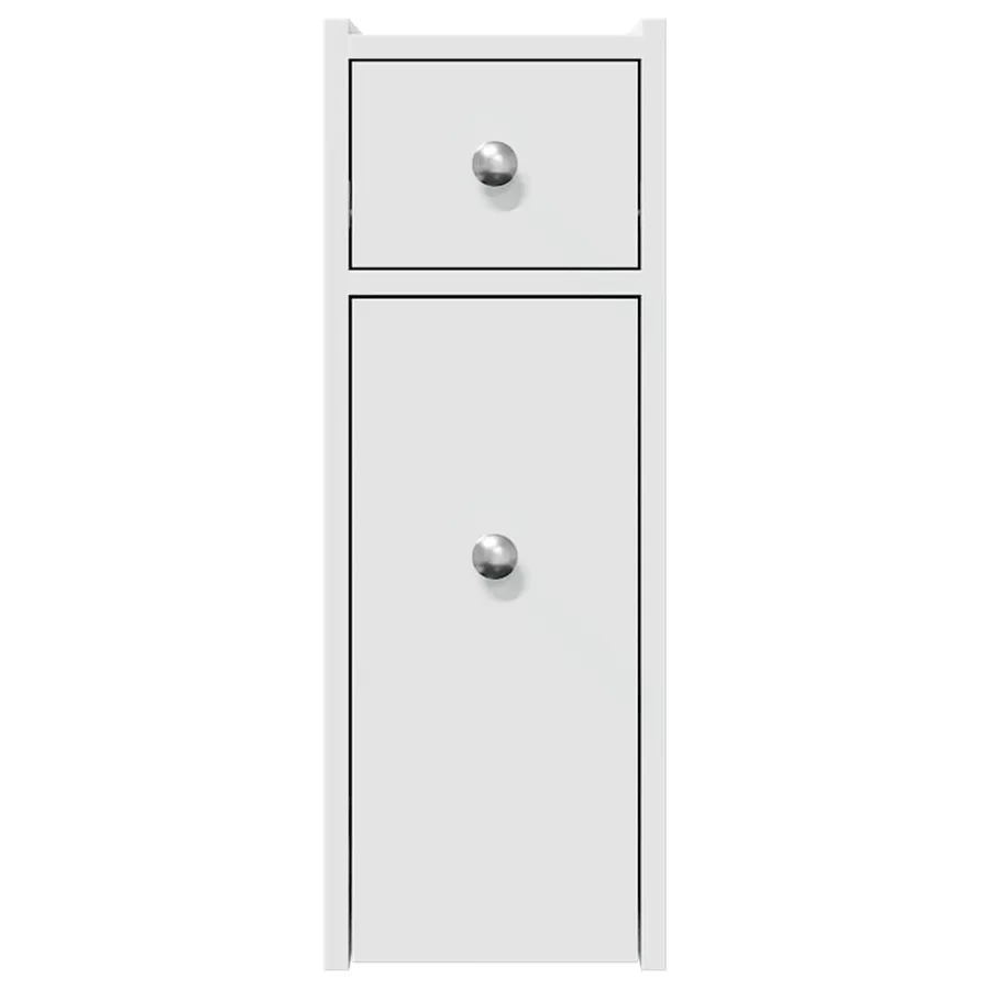 Armoire de salle de bain étroite avec roulettes blanc - 4