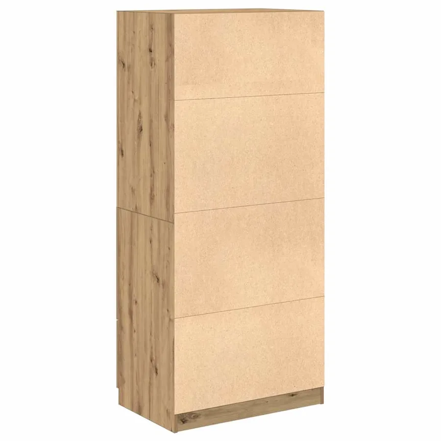Garde-robe chêne artisanal 80x52x180 cm bois d'ingénierie - 6