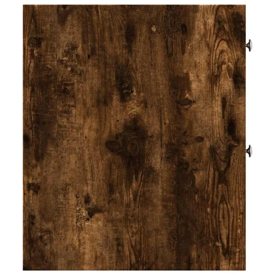 Armoire de salle de bain étroite avec roulettes chêne fumé - 5