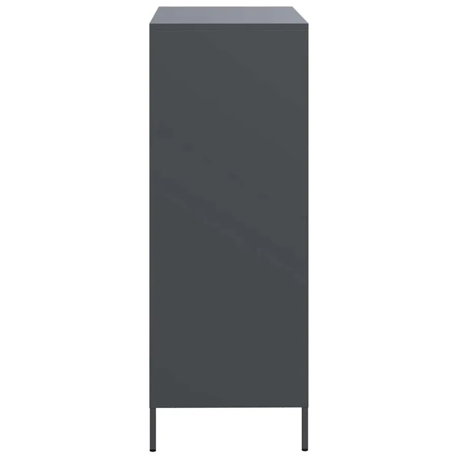 Buffet haut anthracite 68x39x101,5 cm acier - 6
