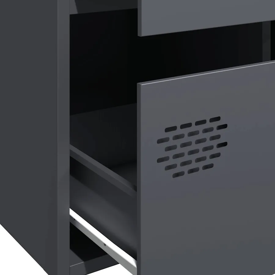 Buffet haut anthracite 68x39x101,5 cm acier - 9