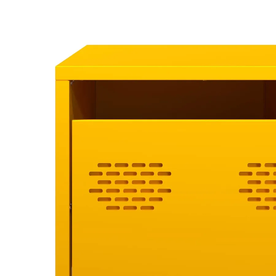 Table basse jaune moutarde 68,5x50x43,5 cm acier laminé à froid - 12