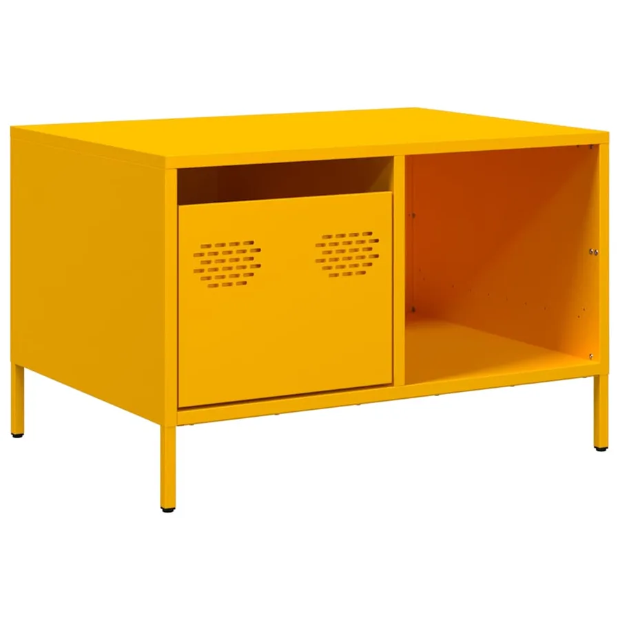 Table basse jaune moutarde 68,5x50x43,5 cm acier laminé à froid - 2