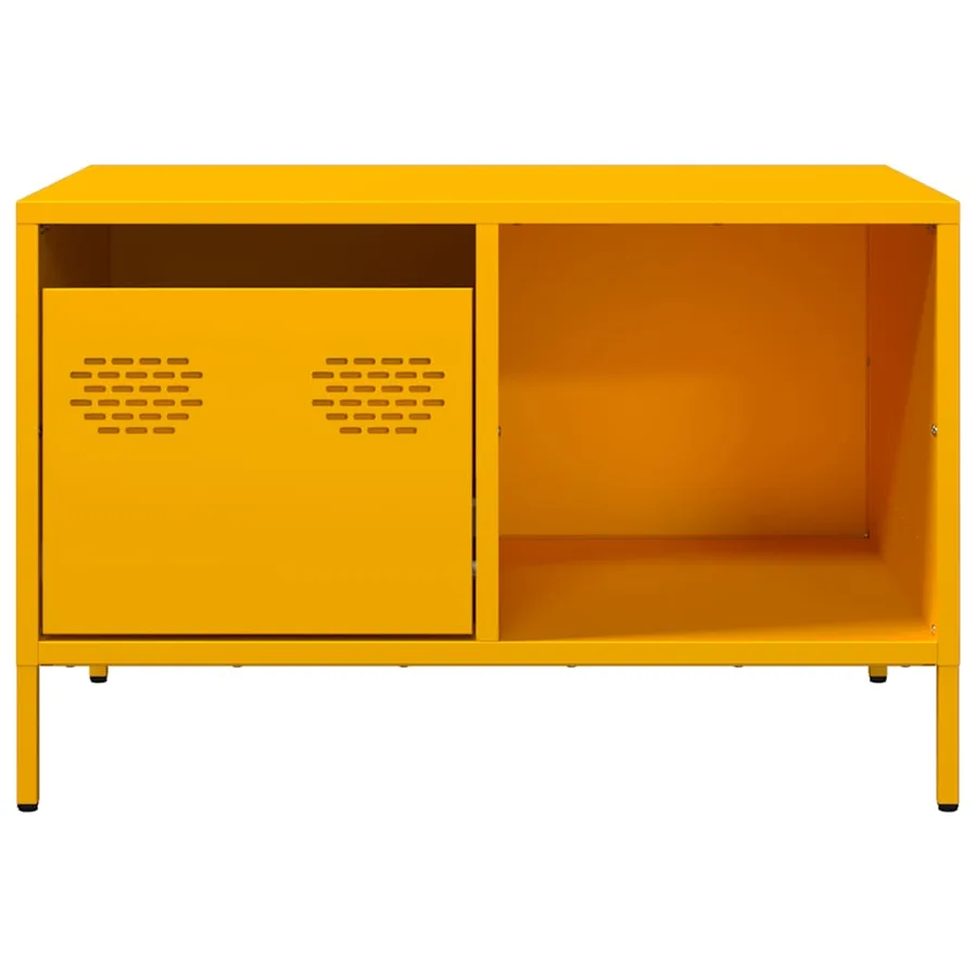 Table basse jaune moutarde 68,5x50x43,5 cm acier laminé à froid - 6