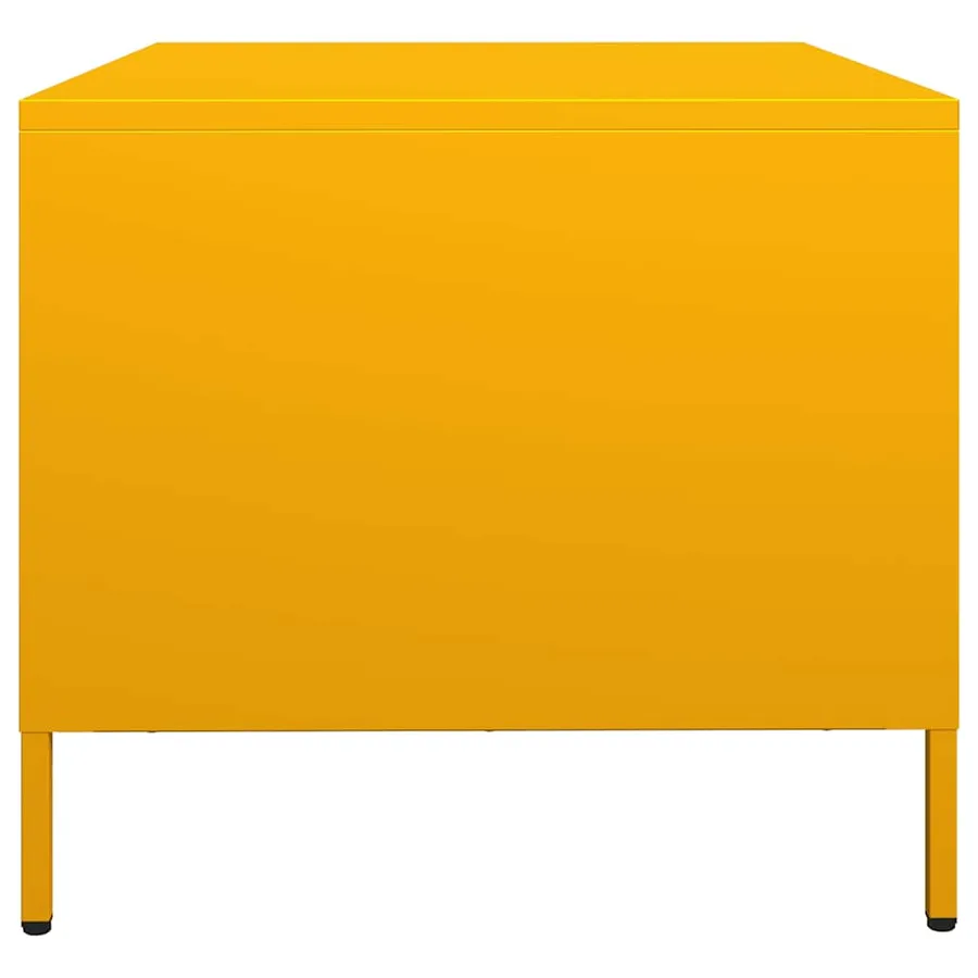 Table basse jaune moutarde 68,5x50x43,5 cm acier laminé à froid - 7