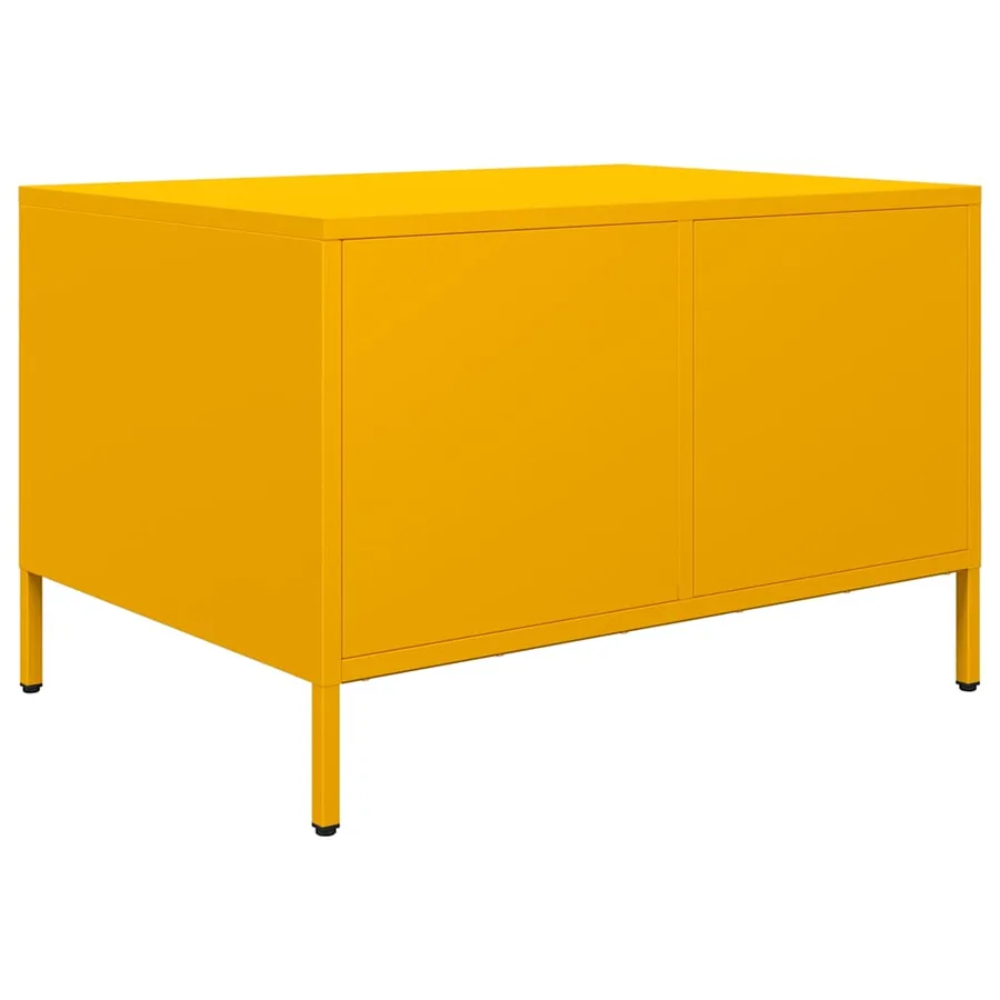 Table basse jaune moutarde 68,5x50x43,5 cm acier laminé à froid - 8